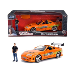 اسباب بازی ماشین فلزی تویوتا مدل Toyota Supra و فیگور فلزی Fast & Furious با مقیاس 1:24_اسباب بازی